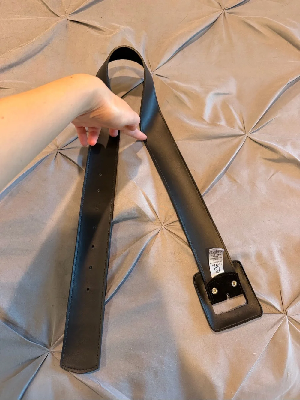 Black Suede Wide Belt with Square Buckle - Women Accessories